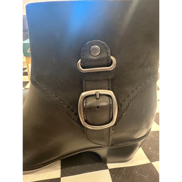 Clarks Women's Ingalls Nile Boot Size 8 N Block Heel Black Leather Suede Bootie - Picture 4 of 7